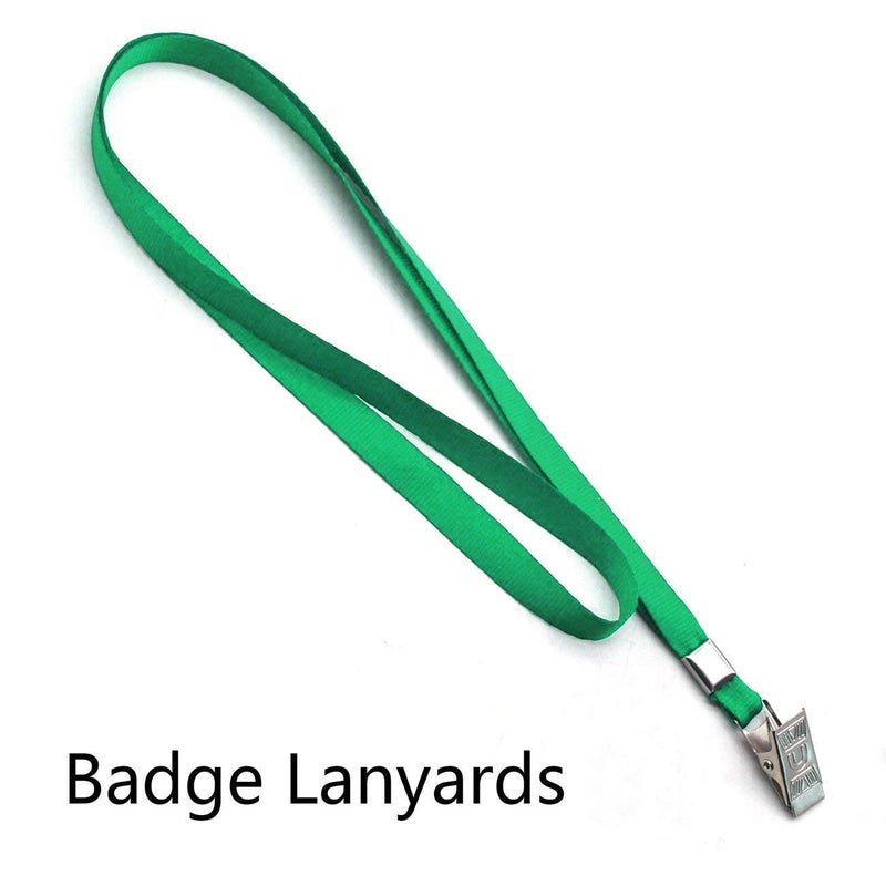 Beebel Green Lanyards 100 Pack Nylon Flat Badge Lanyard for Id Badge Name Tag (Green, 100 Pack) - Image 4
